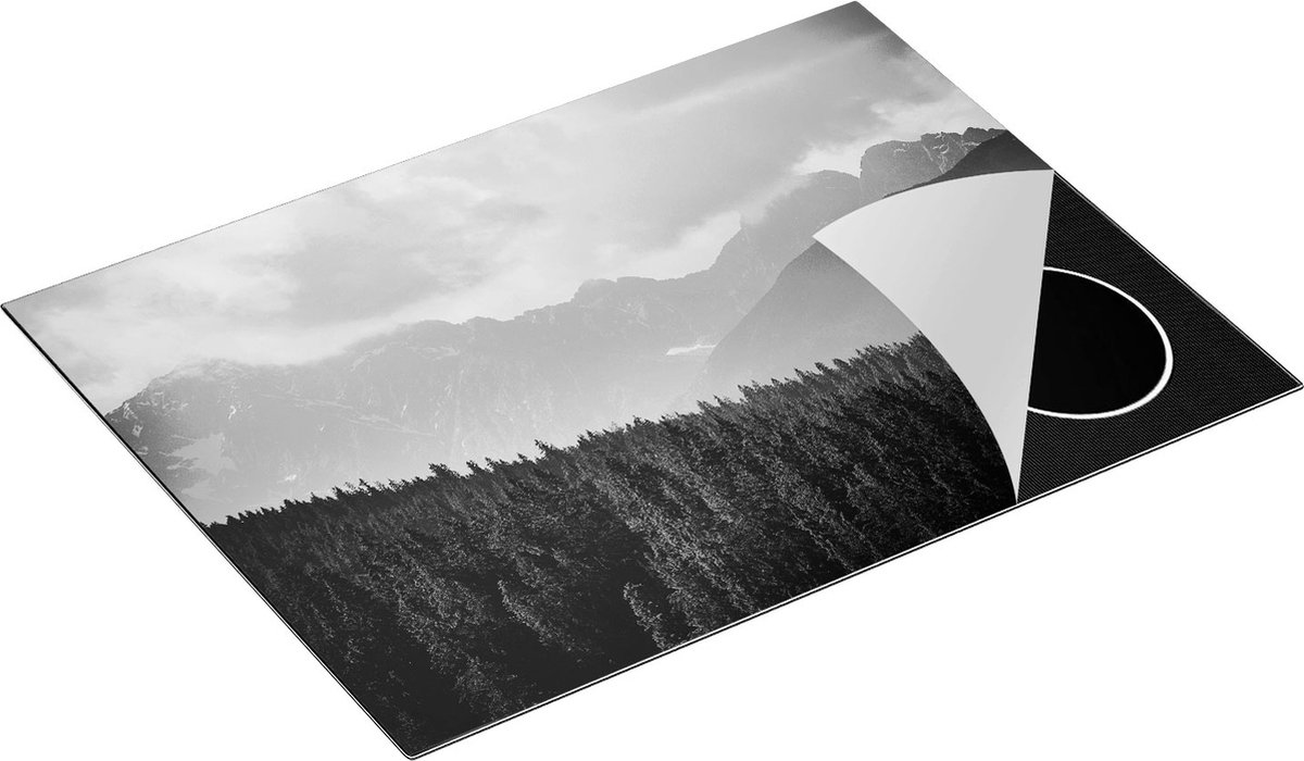 Chefcare Inductie Beschermer Amsterdamse Gracht tijdens Zonsondergang - Zwart Wit - 71x52 cm - Afdekplaat Inductie - Kookplaat Beschermer - Inductie Mat