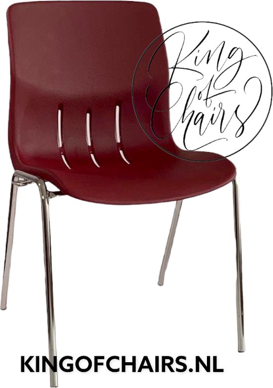 King of Chairs model KoC Denver bordeaux met verchroomd onderstel