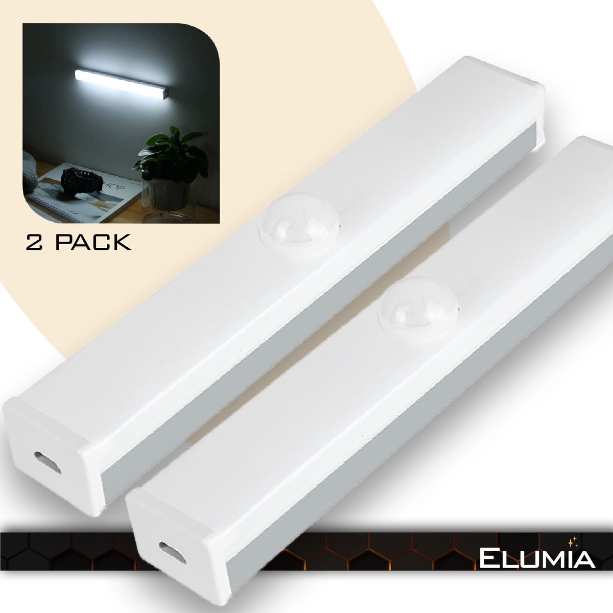 Lampe d'Armoire 50 LEDs, Rechargeable USB Sans Fil LED Lampe de