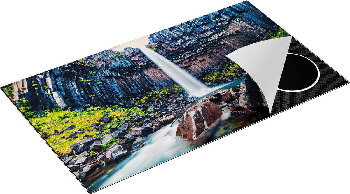 Chefcare Inductie Beschermer Waterval in IJsland - 90x55 cm - Afdekplaat Inductie - Kookplaat Beschermer - Inductie Mat