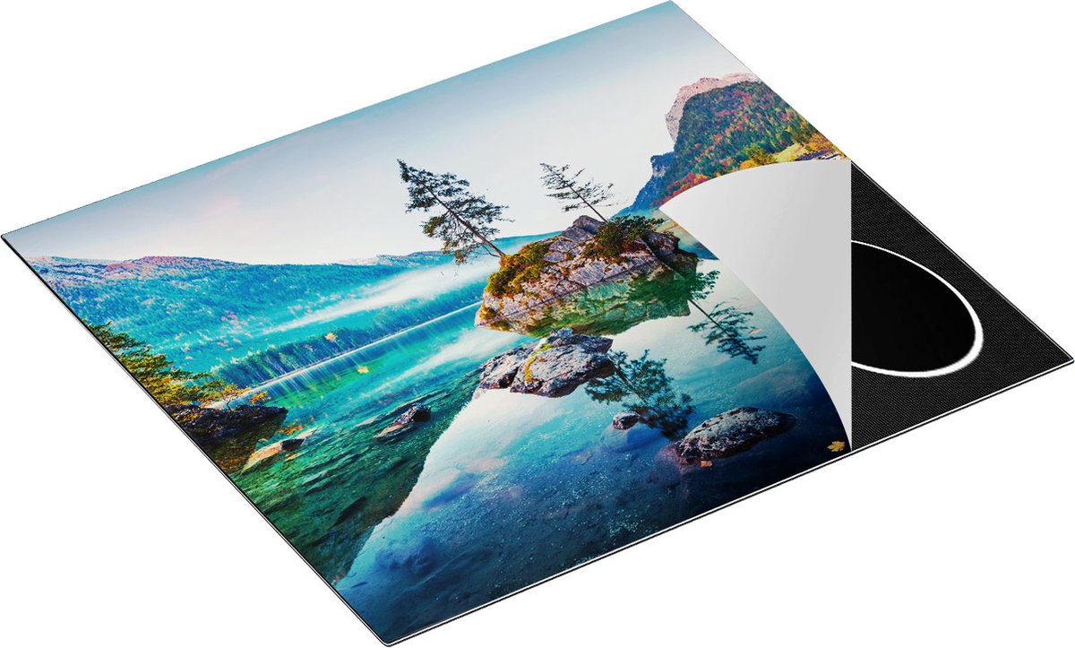 Chefcare Inductie Beschermer Meer in de Bergen tijdens de Herfst - 59x51 cm - Afdekplaat Inductie - Kookplaat Beschermer - Inductie Mat