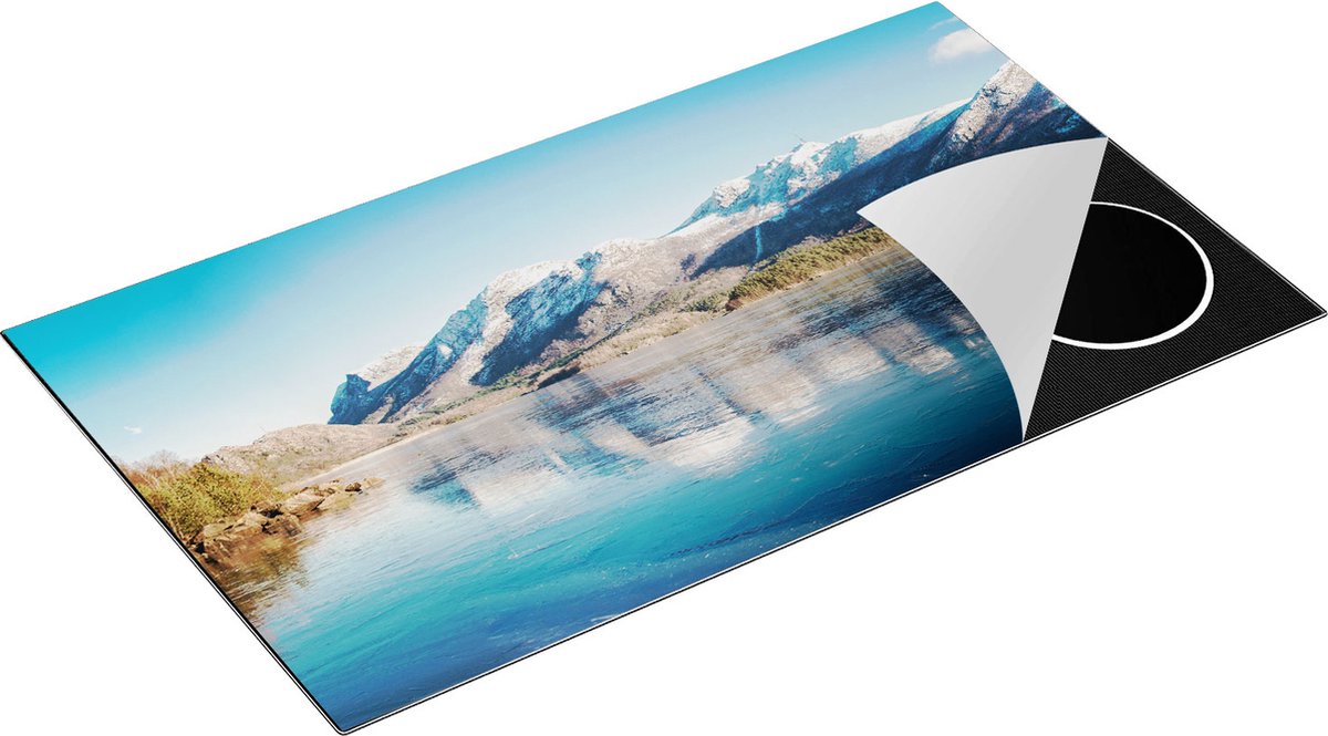 Chefcare Inductie Beschermer Meer bij het Bergen Landschap in Noorwegen - 90x52 cm - Afdekplaat Inductie - Kookplaat Beschermer - Inductie Mat