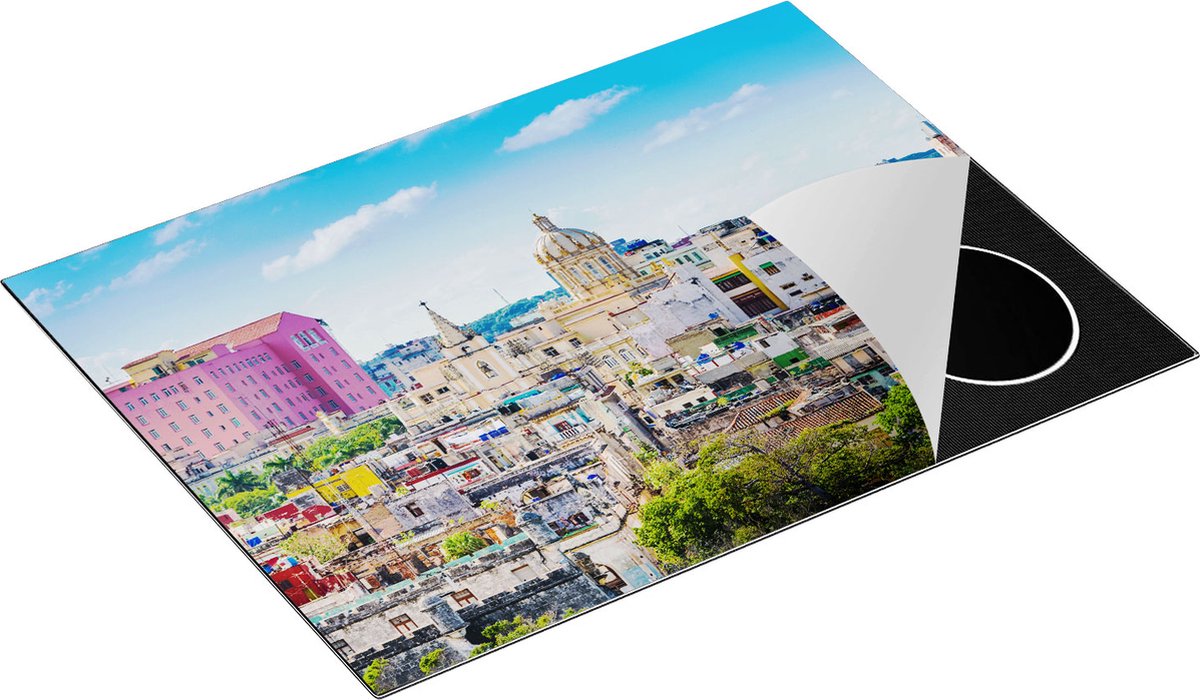 Chefcare Inductie Beschermer Havana Stad in Cuba - 71x52 cm - Afdekplaat Inductie - Kookplaat Beschermer - Inductie Mat