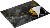 Chefcare Inductie Beschermer Abstracte Kunst - Zwart Gouden Marmer - 76x51,5 cm - Afdekplaat Inductie - Kookplaat Beschermer - Inductie Mat