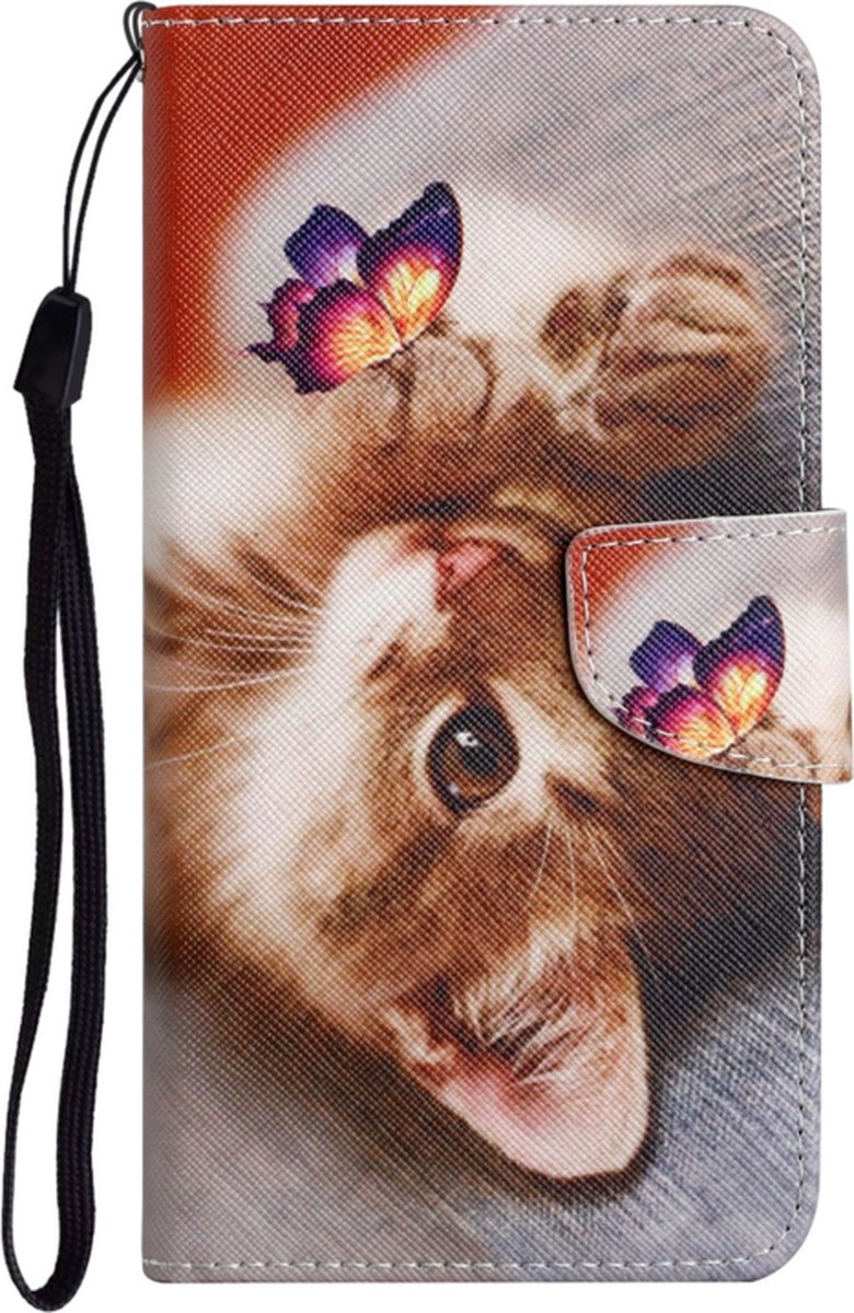 BookCover Hoes Etui geschikt voor Samsung Galaxy A13 4G Kitten-Vlinder