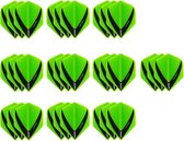 10 Sets (30 stuks) Stevige XS100 Vista - dart flights - Multipack - Groen