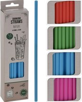 Herbruikbare rietjes JAKOB Assorti - Multicolor - Kunststof - ⌀ 6 mm x h 22 cm - 50 stuks - Rietje - Straw - Drinken - Drinkrietje - Zomer - Cocktail - Beach - Herbruikbaar