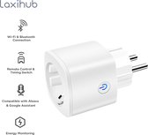 Tuya Slimme Stekker - Laxihub Wi-Fi & Bluetooth Smart Plug 4-Pack - Google Home & Amazon Alexa - Tijdschakelaar & Energiemeter via Gratis Smartphone App - Smart Home