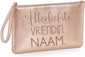 Toilettas leerlook cadeau allerliefste vriendin met naam-rose gold-cadeau kerst-verjaardag