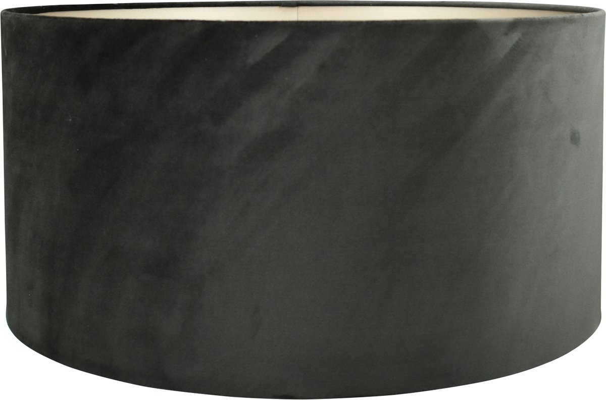 Lampenkap Cilinder - 50x50x25cm - Alice velours zwart - taupe binnenkant