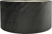 Lampenkap Cilinder - 50x50x25cm - Alice velours zwart - taupe binnenkant