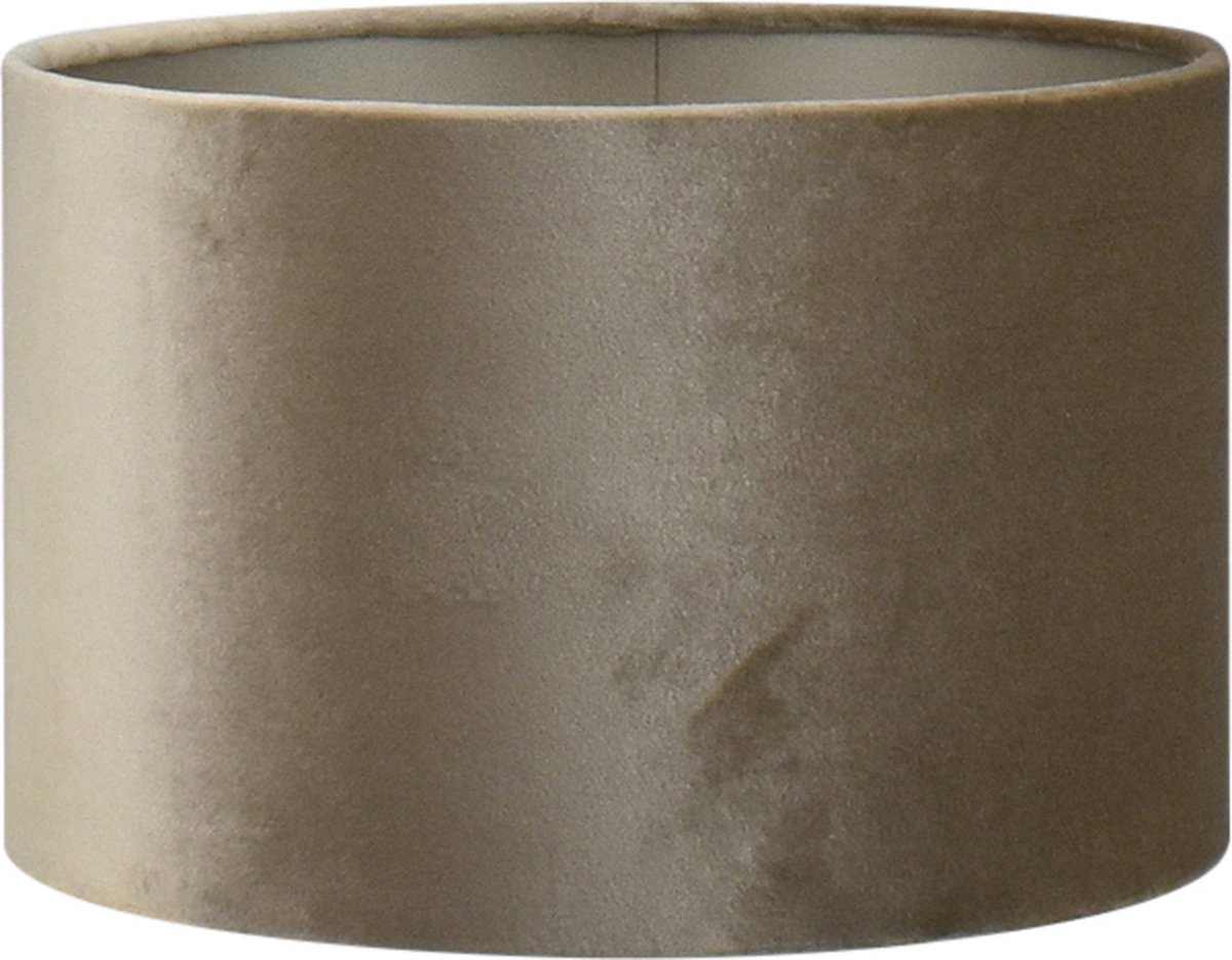 Lampenkap Cilinder - 25x25x16cm - Fendi velours taupe - taupe binnenkant