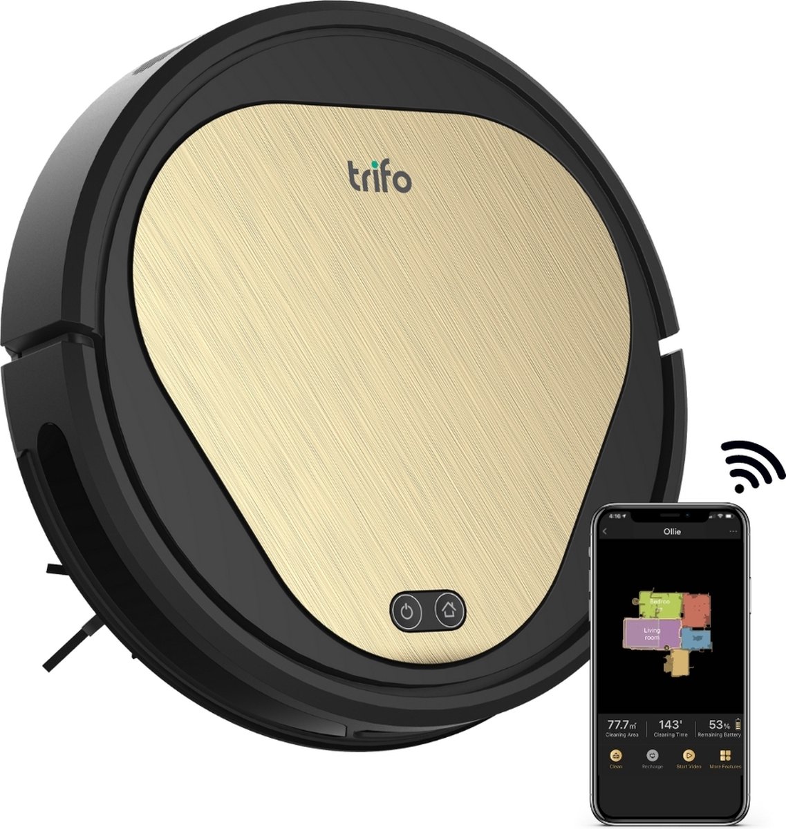 Trifo Ollie - Robotstofzuiger met AI - HD Camera, App en Nachtvisie - Geschikt voor Alexa of Google Home