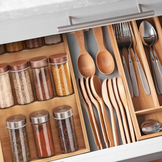 Relaxdays 2x étagère à épices horizontale - organisateur d'épices - étagère à pots à épices - étagère à épices