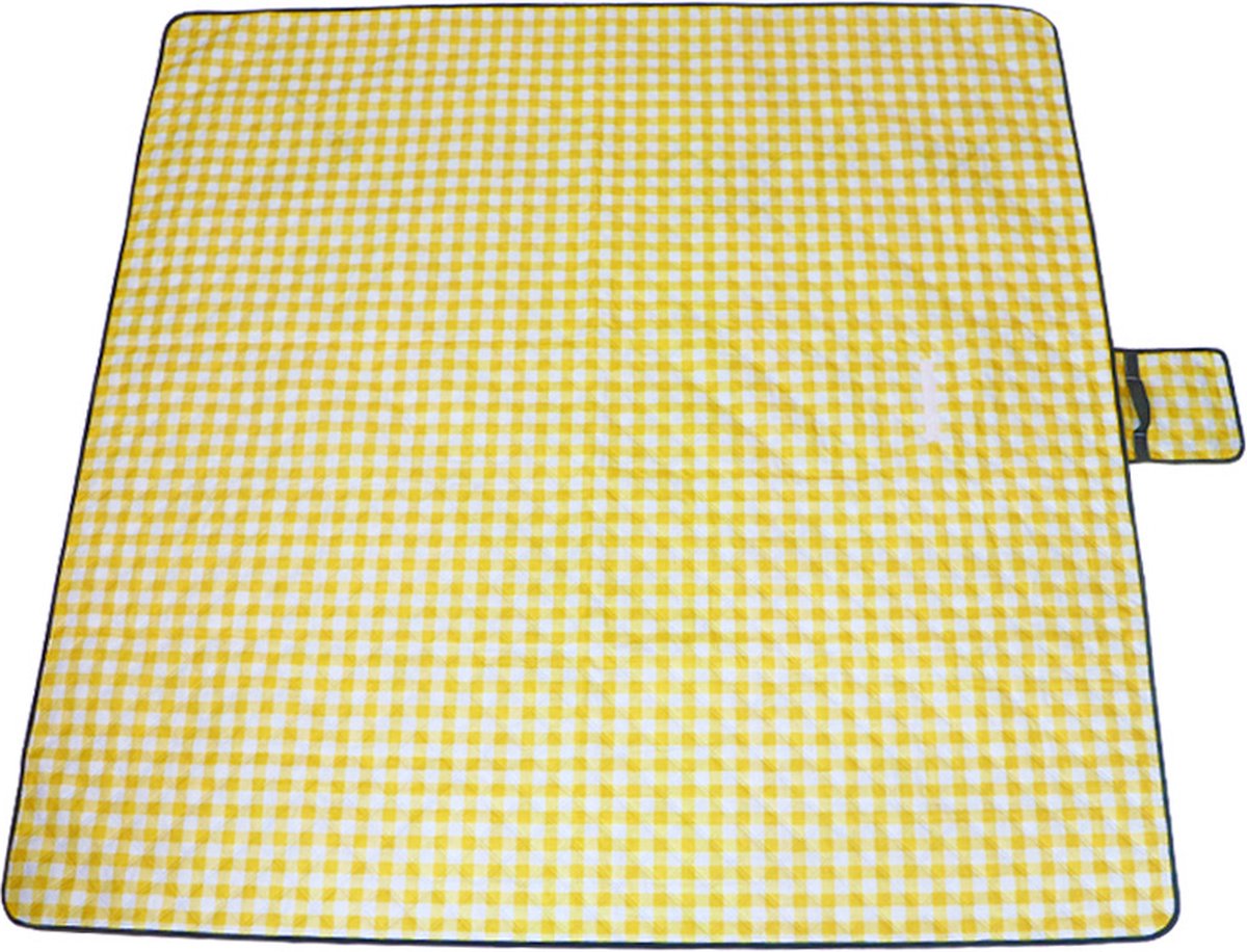 Fuegobird- Picknickdeken-200 x 200 cm-Stranddeken- Opvouwbare campingdeken- Waterdicht- Zanddichte picknickmat- Draagbare tuin-strandmat- Machinewasbaar- voor kamperen- Tuin- Park- Strand-geschikt voor kinderen's kruipdeken (geel) — cadeau in Sport & Outdoor - foto 5