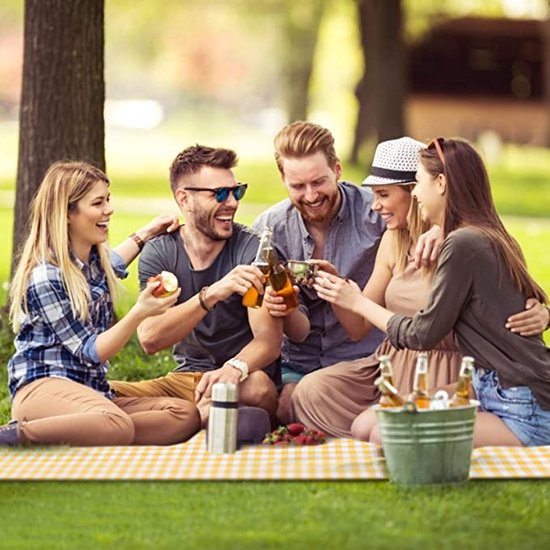 Fuegobird Picknickdeken - 200 x 200 cm - Waterdicht - Geel