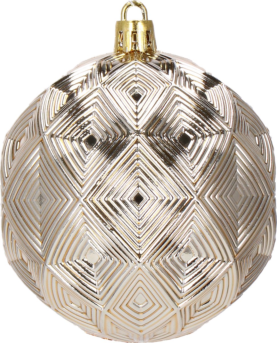 Springos Kerstballen | Kerstversiering | Onbreekbaar | 30 Stuks | 8 cm | Beige/Goud Tinten – foto 7