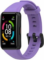 Siliconen Smartwatch bandje - Geschikt voor Honor Band 6 siliconen bandje - paars - Strap-it Horlogeband / Polsband / Armband