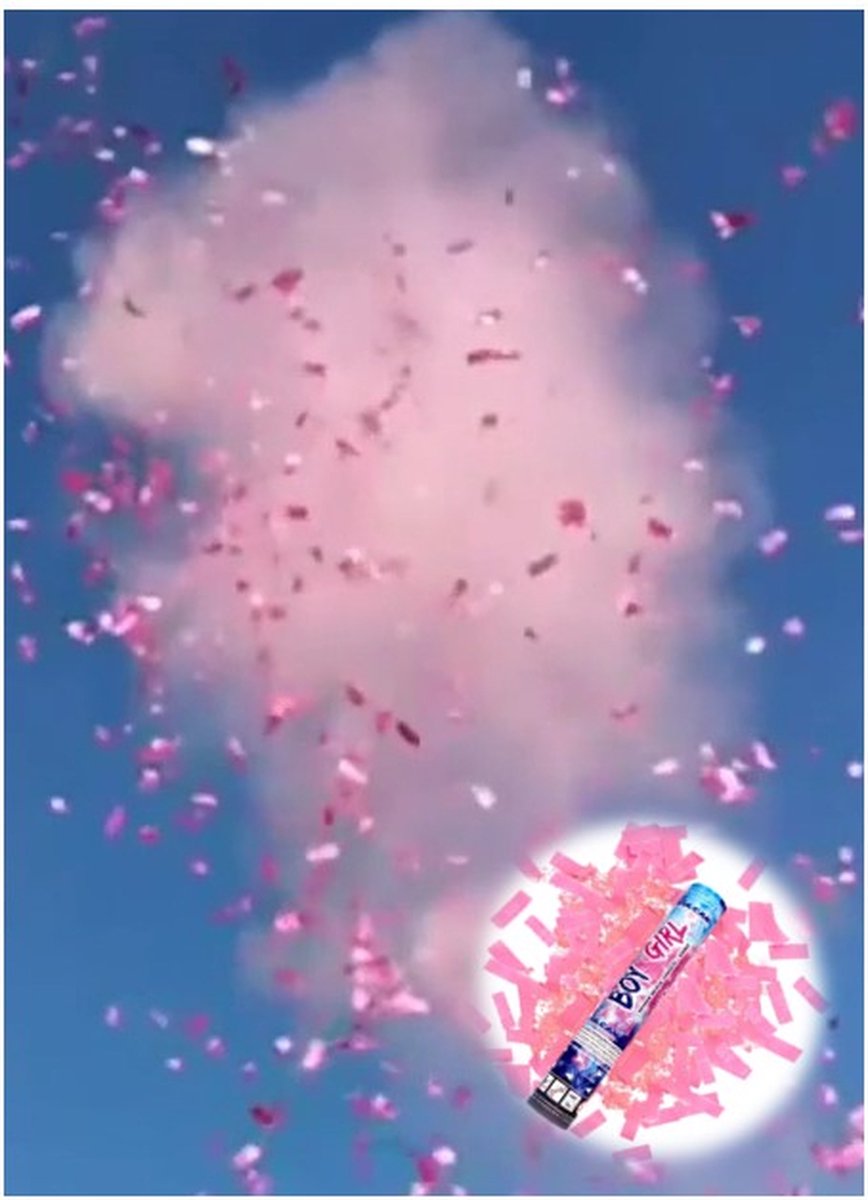 Gender Reveal Rookkanon met Confetti Kwaliteit Vulcan 3 Stuks