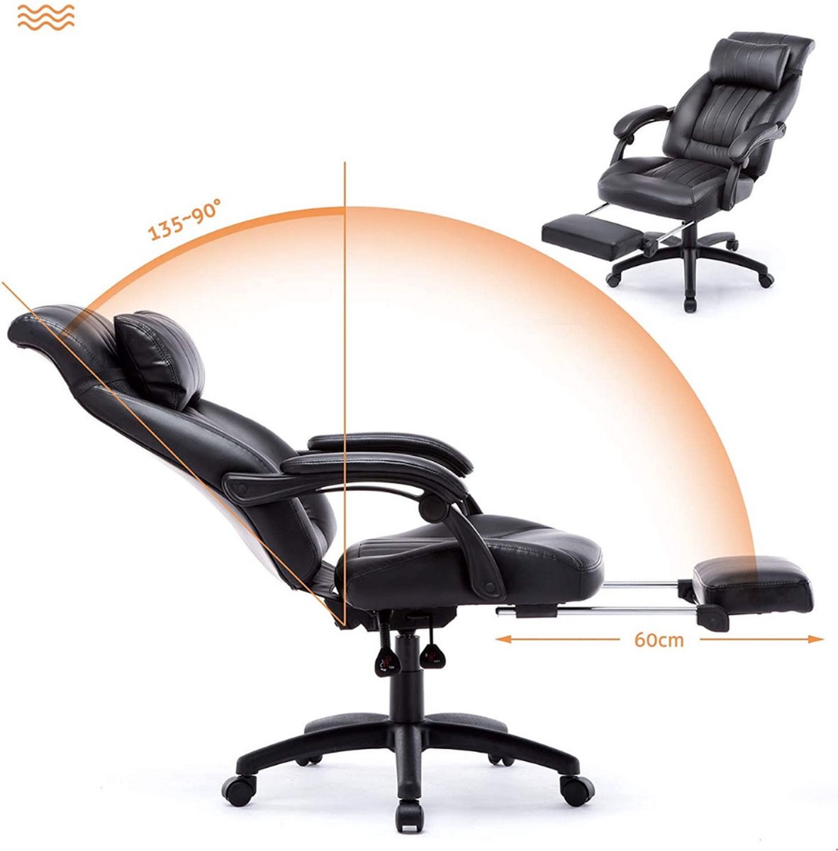 Gamingstoel LOGAN, met voetsteun, kantelbaar, met kussens en... GTPLAYER Gaming stoel, ergonomische gamingstoel, bureaustoel, met... GTPLAYER Bureaustoel, gamingstoel met massagefunctie