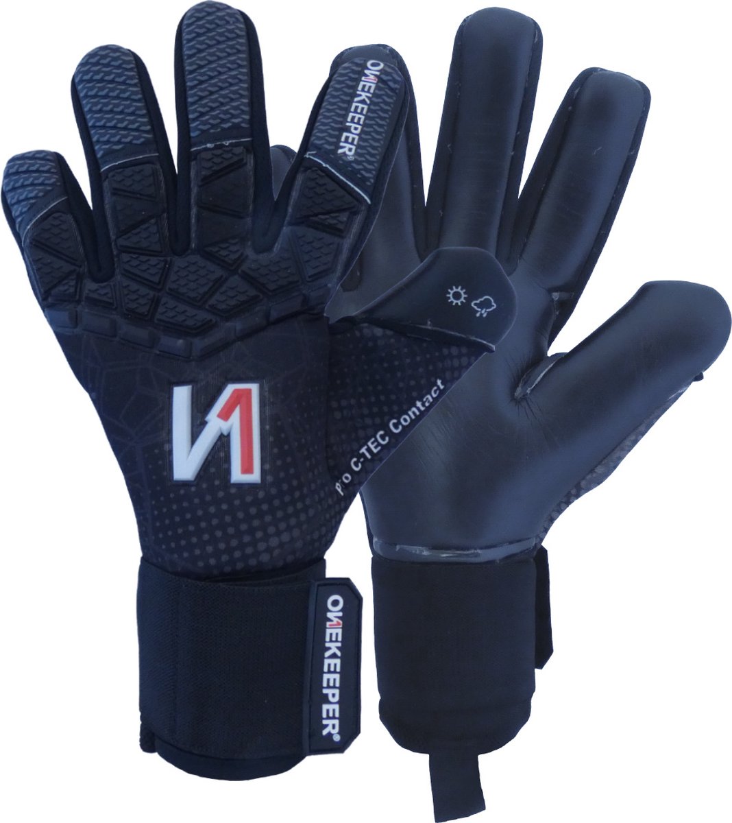 ONEKEEPER - C-Tec Contact Pro - Keepershandschoenen - Maat 6 - Elastieke Band - Antislip - Negatieve Naad - Contact Foam - Rubber Punchzone