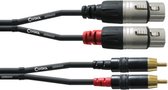 Cordial CFU 1,5 FC Audio Adapterkabel [2x XLR-bus - 2x Cinch-stekker] 1.50 m Zwart