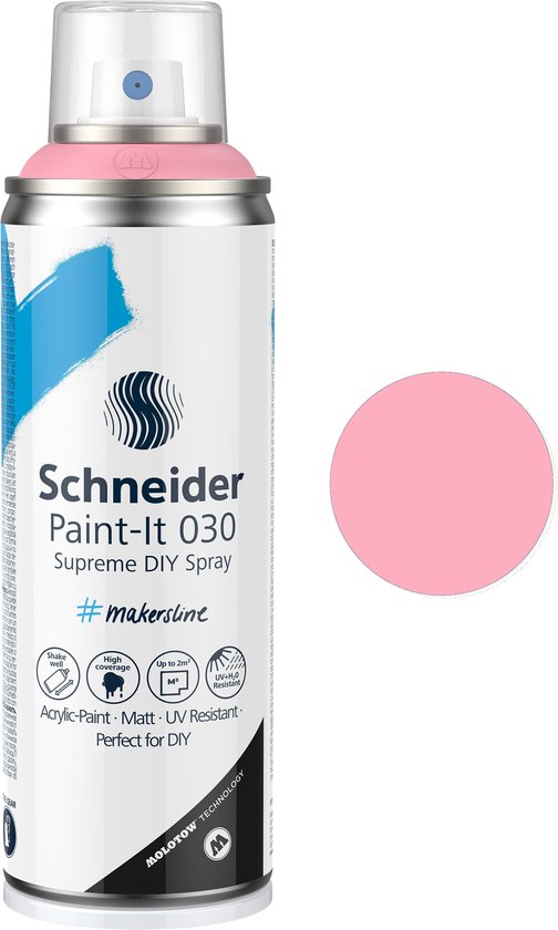 Schneider spuitbus verf - Paint-It 030 - DIY spuitverf - acrylverf - 200ml - roze - S-ML03050121