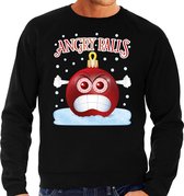 Foute Kerst trui / sweater - Angry balls - zwart voor heren - kerstkleding / kerst outfit L