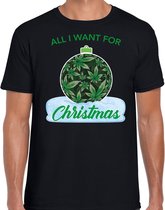 Wiet Kerstbal shirt / Kerst t-shirt All i want for Christmas zwart voor heren - Kerstkleding / Christmas outfit L