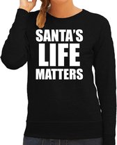 Santas life matters Kerst sweater / foute Kersttrui zwart voor dames - Kerstkleding / Christmas outfit XS