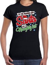 Fout kerstshirt / t-shirt zwart Im the reason why Santa has a naughty list voor dames - kerstkleding / christmas outfit XXL
