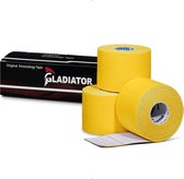 Gladiator Sports Kinesiotape - Kinesiologie Tape - Waterbestendige & Elastische Sporttape - Fysiotape - Medical Tape - 3 Rollen - Geel