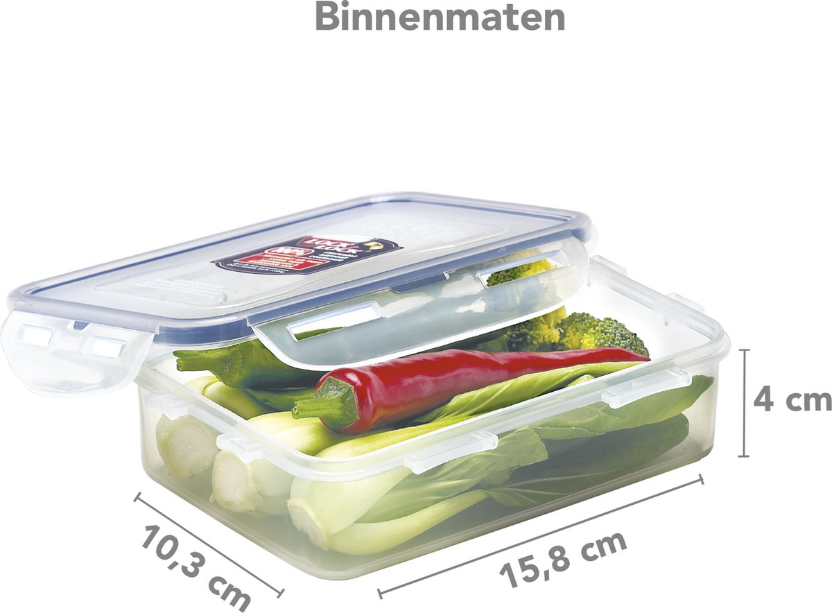 Lock&Lock Diepvriesbakjes - Meal prep bakjes - Vershoudbakjes - 550 ml - Set 6 stuks - 100% Lekvrij - BPA vrij - PFAS vrij - Magnetron bakjes met deksel - Diepvriesdozen - Bewaarbakjes - Vershouddoos - Transparant — afbeelding 5