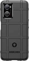 Oppo A76 - Oppo A96 Hoesje - Rugged Shield TPU Gelcase - Zwart - GSM Hoesje - Telefoonhoesje Geschikt Voor Oppo A76 - Oppo A96