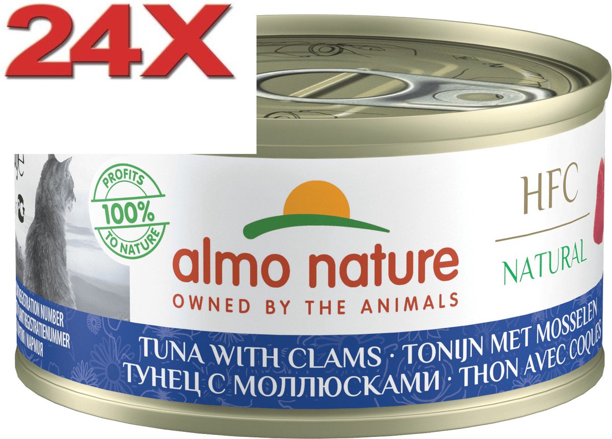 Almo Nature HFC - Kattenvoer - Tonijn & Mosselen - 24x70gr