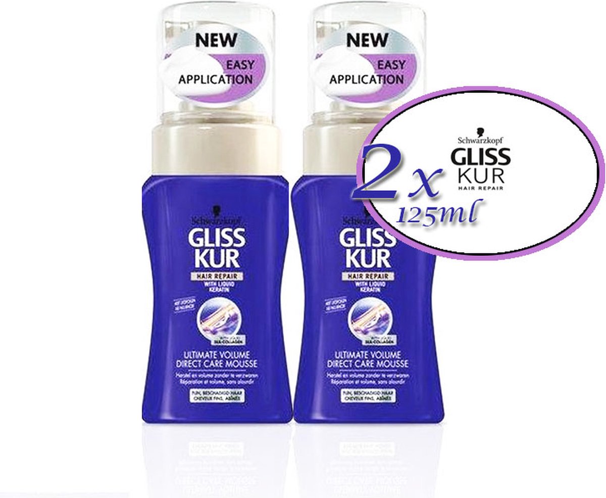 Duo pak- Gliss Kur Ultimate Volume Direct Care Haarmousse- 2x 125ml