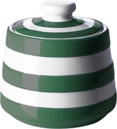 Cornishware Adder Green Sugar Bowl - Suikerpot - groen wit - gestreept - Vaatwasserbestendig
