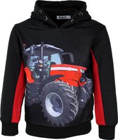 S&C Hoodie Tractor zwart Kids & Kind Jongens Zwart - Maat: 86/92