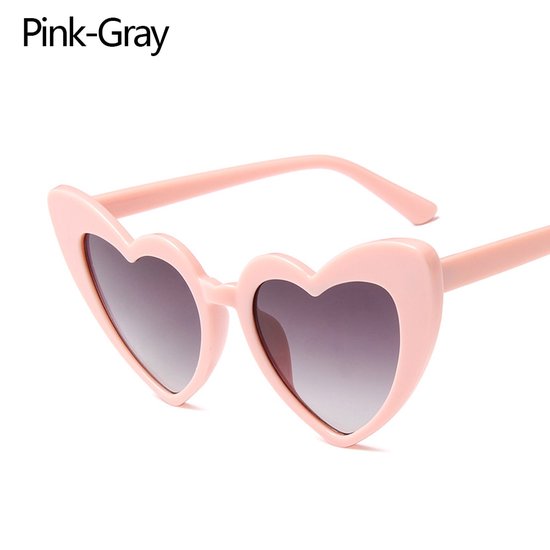Zonnebril - Hartjes zonnebril - Hartshaped glasses - Festivalbril - Festival - Partybril - Roze - One size