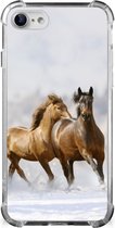 GSM Hoesje iPhone SE 2022/2020 | iPhone 8/7 Bumper Hoesje met transparante rand Paarden