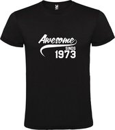 Zwart T shirt met print van " Awesome sinds 1973 " print Wit size XL