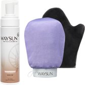 Waysun® Deep Dark - Self tan - Zelfbruiner Handschoen - Scrub handschoen - Zelfbruiner lichaam & gezicht - Tanning mitt – Scrub
