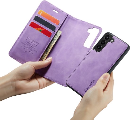 Coque Samsung Galaxy M23 Casemania Lilas Brillant - Etui Livre Magnétique 2 en 1