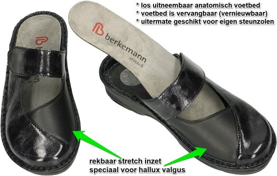 Berkemann -Dames - zwart - pantoffels - maat 36.5