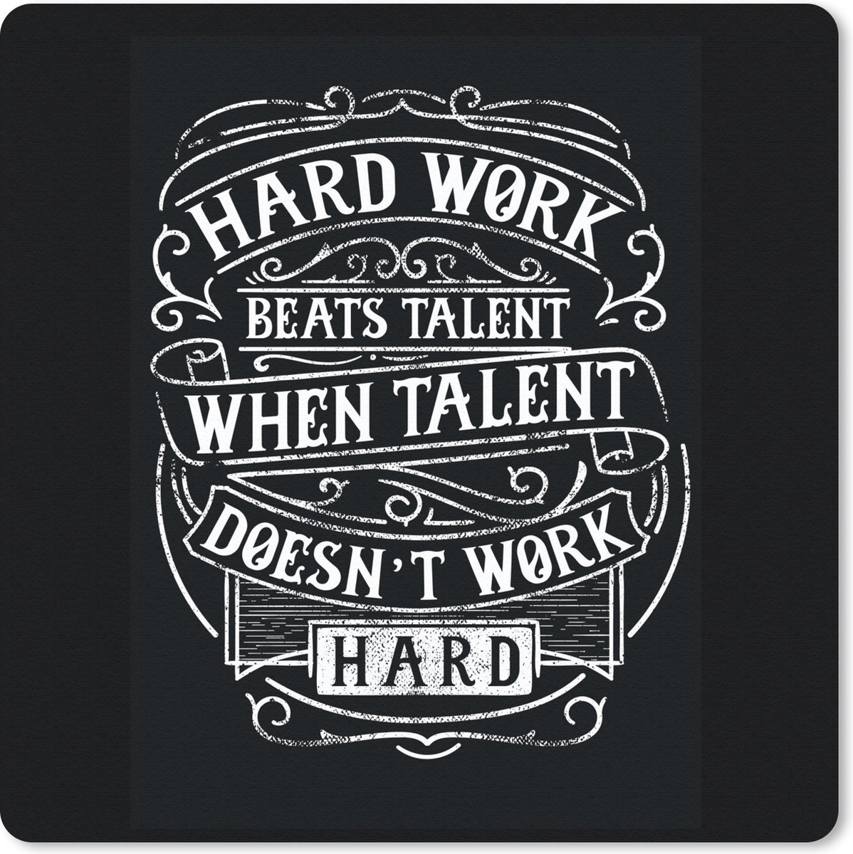 Muismat 20x20 cm - Mousepad Werk - Retro - Quote - Muismatten