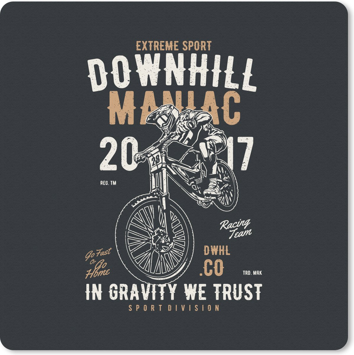 Muismat 30x30 cm - Mousepad Mancave - Motor - Race - Retro - Muismatten