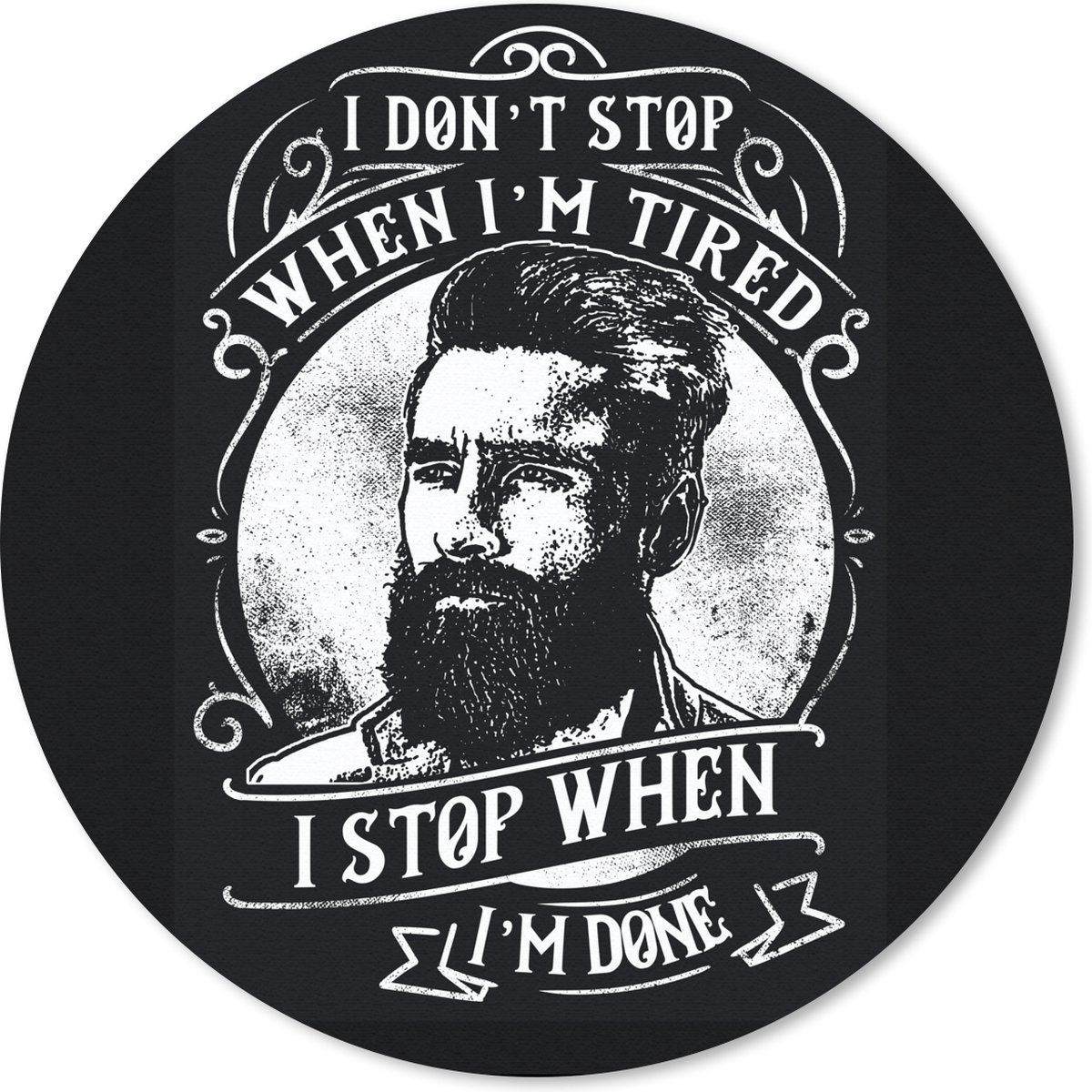 Muismat rond 20x20 cm - Mousepad Mancave - Mannen - Vintage - Quote - Ronde muismatten