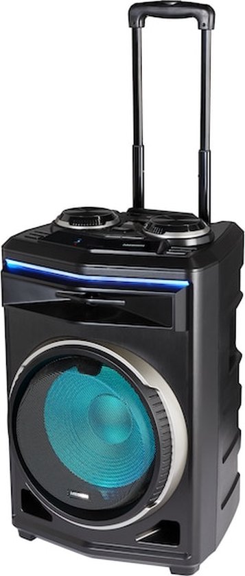 Muse Système DJ PA Avec Batterie, 300 W, CD, Bluetooth Et Effets Lumineux Usb Aux Microphone Telecommande Noir 3700460206192