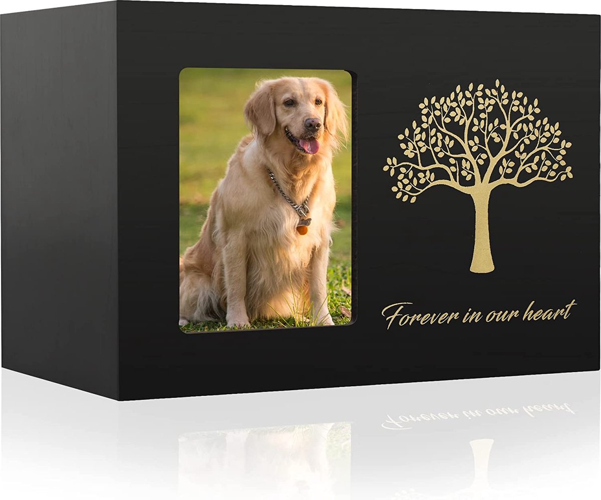 PewinGo Pet Memorial Frame voor honden en katten, huisdier poot print fotolijst met klei afdruk kit, pootafdruk maken kit en foto display voor 15 cm x 10 cm foto, perfect huisdier aandenken