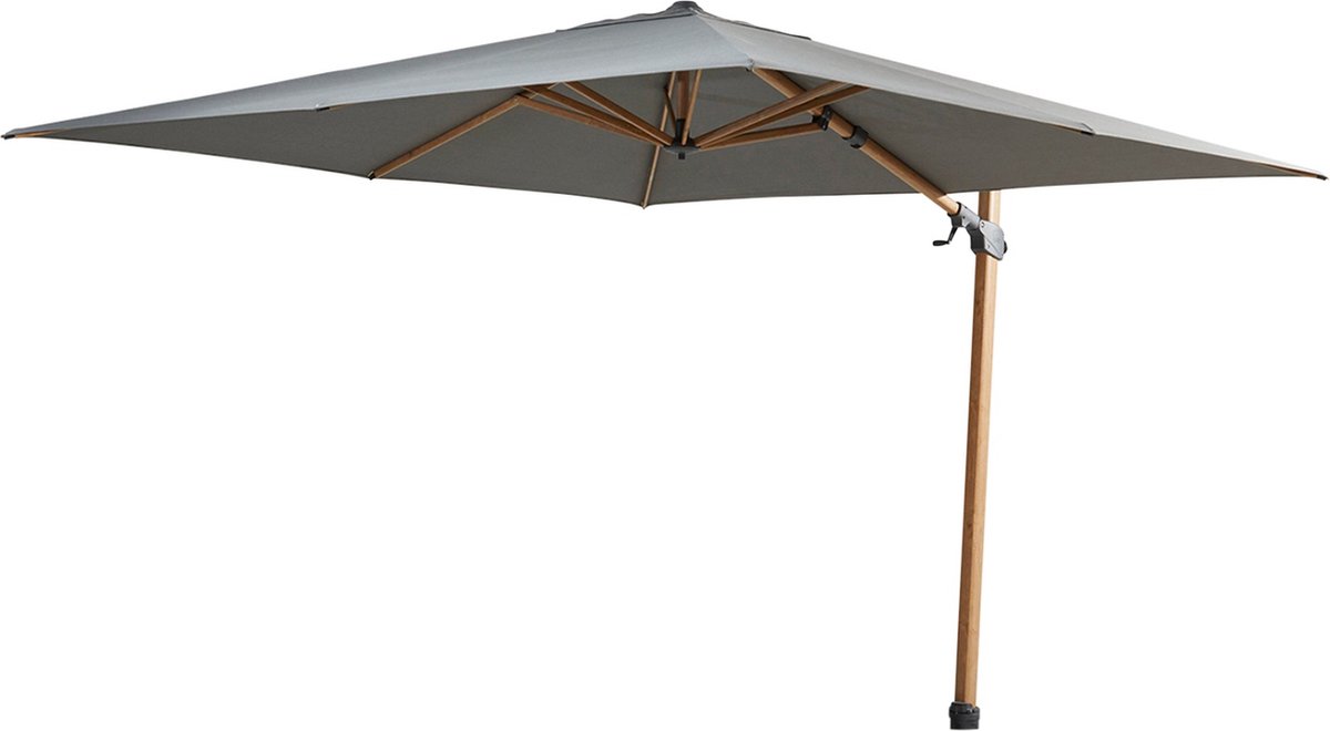 4-Seasons Siesta Premium Zweefparasol 300 x 300 cm Woodlook Frame - Charcoal